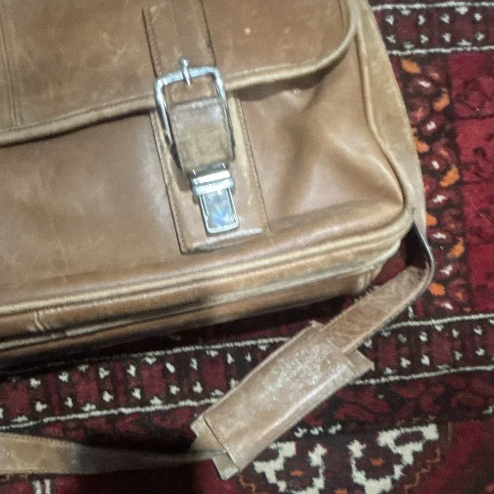 Vintage COACH Thompson Brown Glove Tanned Leather Executive Briefcase Bag F06455